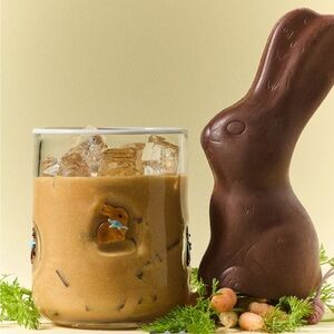 Anthropologie The Icon Juice Glass | Chocolate Bunny | NIB